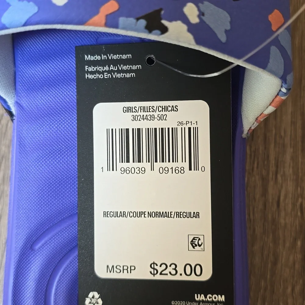 Under Armour Ansa Graphic Kids Slide Sandals  Brilliant Violet  US Size 5Y  NEW - Picture 5 of 6